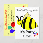 Invitation d'anniversaire avec ballons en forme d' (Devant / Derrière)