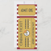 Invitation d'anniversaire avec billet de cinéma aj (Devant)