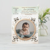 Invitation d'anniversaire avec cadre de raton lave (Debout devant)