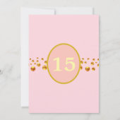 Invitation d'anniversaire avec confettis dorés et  (Dos)