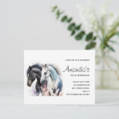 Invitation d'anniversaire avec des chevaux magnifi (Debout devant)