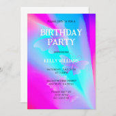 Invitation d'anniversaire avec des papillons (Devant / Derrière)