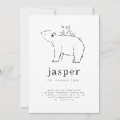 Invitation d'anniversaire avec dessin de ligne d'o (Devant)