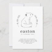 Invitation d'anniversaire avec dessin ours en lign (Devant)