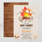 Invitation d'anniversaire avec douche de s'mores a (Devant / Derrière)