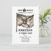 Invitation d'anniversaire avec drapeau de bateau p (Debout devant)