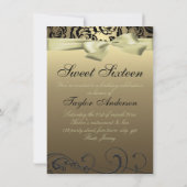 Invitation d'anniversaire avec image de rose et de (Dos)