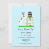 Invitation d'anniversaire avec Jack Russell Terrie (Devant)