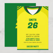 Invitation d'anniversaire avec maillot de foot per (Devant / Derrière)