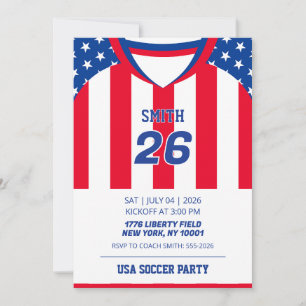 Invitation d'anniversaire avec maillot de football
