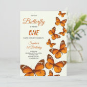 invitation d'anniversaire avec papillon orange vib (Debout devant)