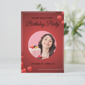 Invitation d'anniversaire avec photo (Debout devant)