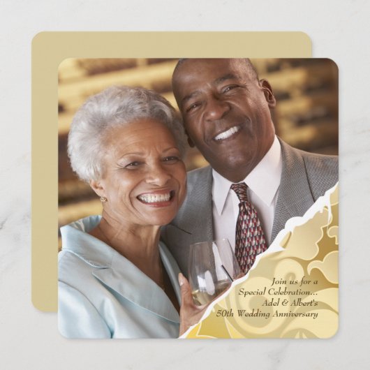 Invitation d'anniversaire avec photo aux bords déc (Devant / Derrière)