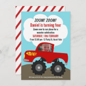 Invitation d'anniversaire avec photo de camion mon (Devant / Derrière)