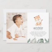 Invitation d'anniversaire avec photo de tigre (Devant)