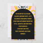Invitation d'anniversaire avec photo et formes col (Dos)