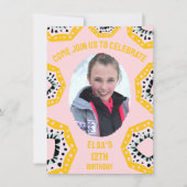 Invitation d'anniversaire avec photo et formes col (Devant)