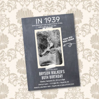 Invitation d'anniversaire avec photo vintage pour