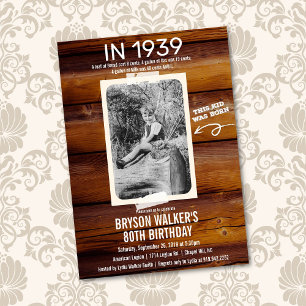 Invitation d'anniversaire avec photo vintage pour 