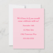 Invitation d'anniversaire avec plusieurs cadres ro (Dos)