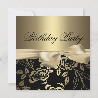 Invitation d'anniversaire avec ruban à feuille de