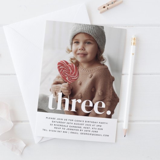 Invitation d'anniversaire avec trois photos