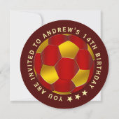 Invitation d'anniversaire avec un ballon de footba (Dos)