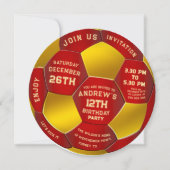 Invitation d'anniversaire avec un ballon de footba (Devant)