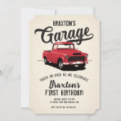 Invitation d'anniversaire avec un camion vintage (Devant)