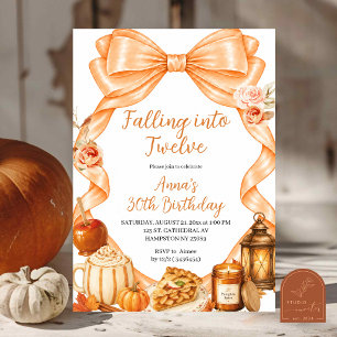 Invitation d'anniversaire avec un nœud orange auto