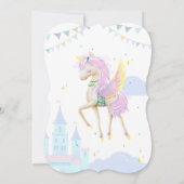 Invitation d'anniversaire avec une adorable licorn (Dos)