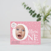 Invitation d'anniversaire avec une photo de bébé a (Debout devant)