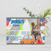 Invitation d'anniversaire avec voitures et pistes (Debout devant)