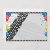 Invitation d'anniversaire avec voitures et pistes (Dos)