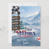 Invitation d'anniversaire Aventure de course hiver (Devant)