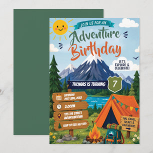 Invitation d'anniversaire aventure en plein air