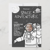 Invitation d'anniversaire Aventure Spatiale (Devant)
