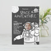 Invitation d'anniversaire Aventure Spatiale (Debout devant)
