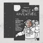 Invitation d'anniversaire Aventure Spatiale (Devant / Derrière)