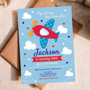 Invitation d'anniversaire avion garçon / Le temps