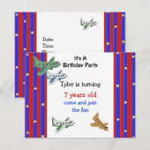 Invitation d'anniversaire Avions (Devant / Derrière)