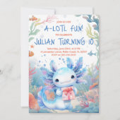 Invitation d'anniversaire Axolotl (Devant)