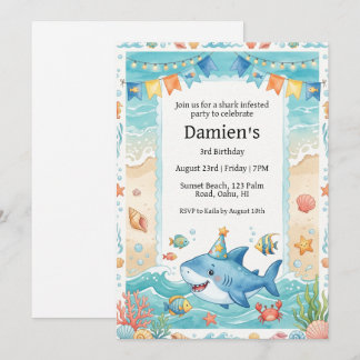 invitation d'anniversaire baby shark
