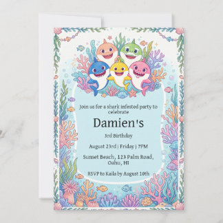invitation d'anniversaire baby shark