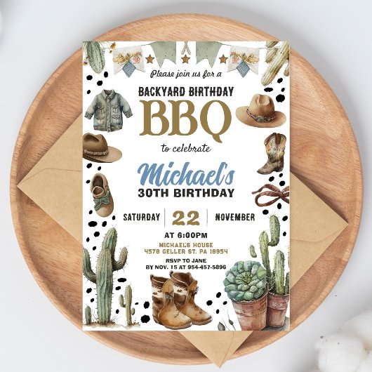 Invitation d'anniversaire Backyard Cowboy BBQ Barb