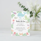 Invitation d'anniversaire baleine de mer mignonne  (Debout devant)