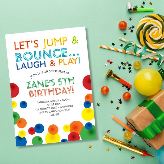 Invitation d'anniversaire Balle Sautante