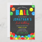 Invitation d'anniversaire Balle Sautante (Devant)