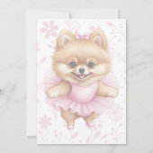 Invitation d'anniversaire Ballerina personnalisabl (Dos)