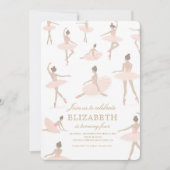 Invitation d'anniversaire Ballerina Pink (Devant)